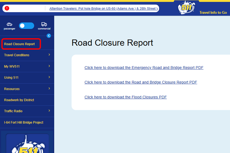 Non-Emergency Roadway Closure Information