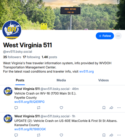 West Virginia 511 Bluesky