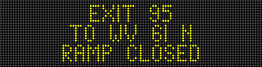 EXIT 95TO WV 61 NRAMP CLOSEDMUST EXIT TO WV 61 S
